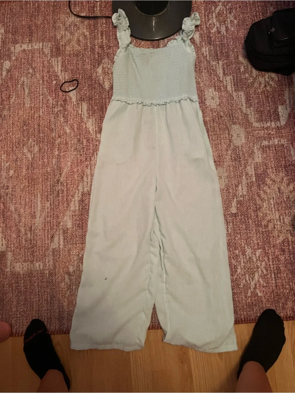 Old Navy Light green Smocked Wide-Leg Jumpsuit with Ruffle Straps
